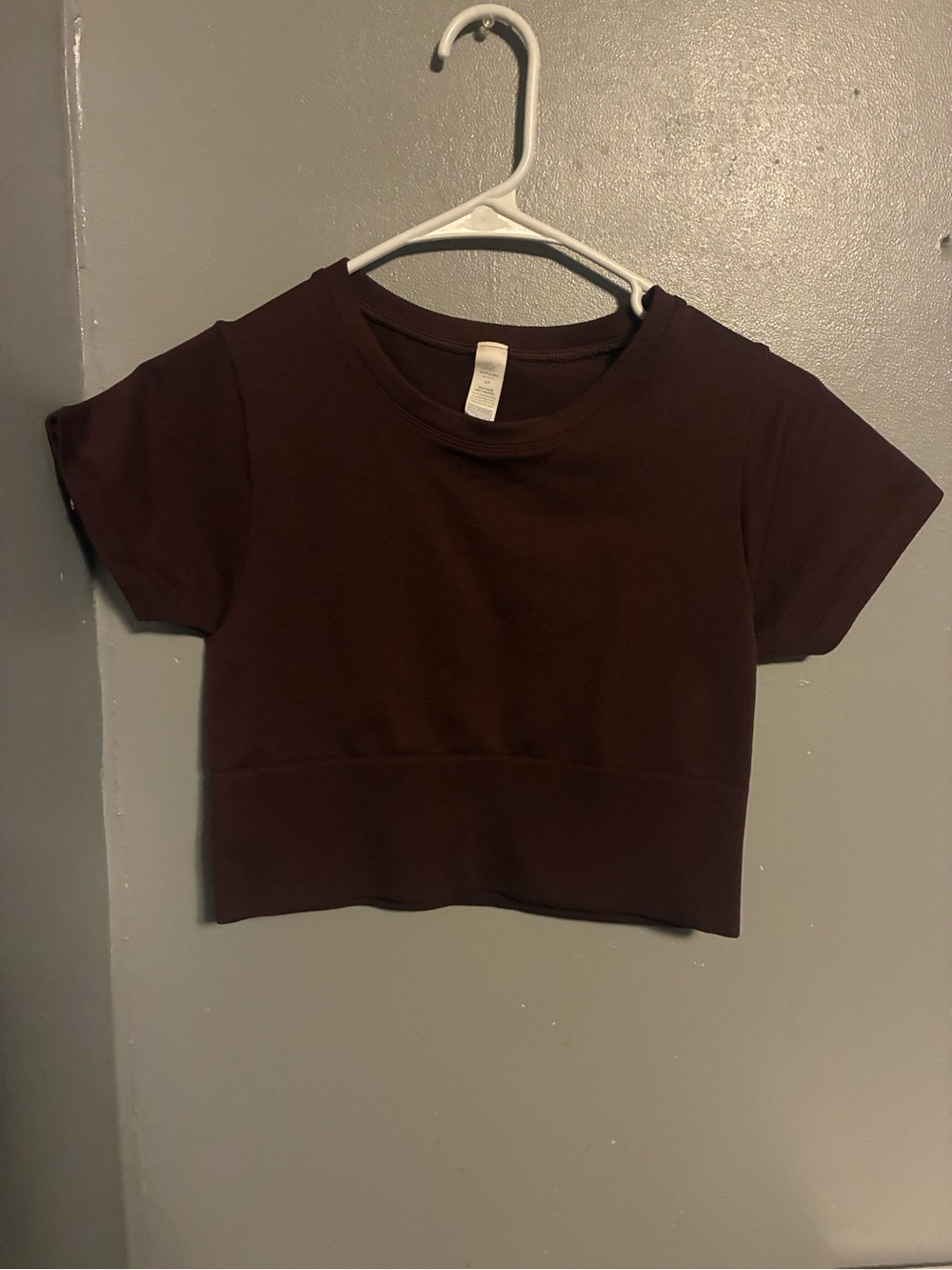 American Eagle Outfitters Dark Brown Cropped Tee
